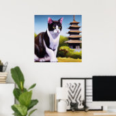 Poster Chat japonais Bobtail (Bureau à domicile)