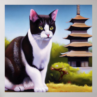 Poster Chat japonais Bobtail