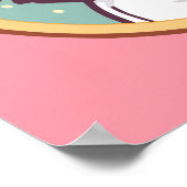 Poster Chat japonais mignon Kawaii Kitten (Coin)