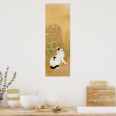 Poster Chat japonais, Takeuchi Seihō, Art japonais (Cuisine)