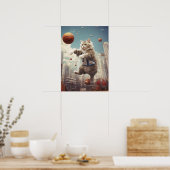 Poster Chat Jouant Au Basket (Cuisine)