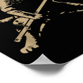 Poster Chat Jouant au Hockey sur Glace  (Coin)