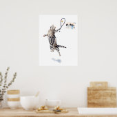 Poster Chat Jouant Au Tennis (Cuisine)