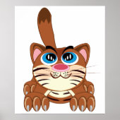 Poster Chat jouant avec Big Blue yeux amusant Whimsical K (Devant)