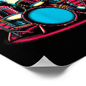 Poster Chat Jouant De La Batterie Batteur Original Amoure (Coin)