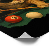 Poster Chat Jouer Billard De Piscine Dans Le Salon Cool F (Coin)