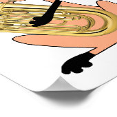 Poster Chat Jouer l'Euphonium (Coin)