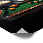 Poster Chat Jouer Pool Billard Cool Drôle Chats (Coin)