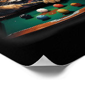 Poster Chat Jouer Pool Billard Cool Drôle Chats (Coin)