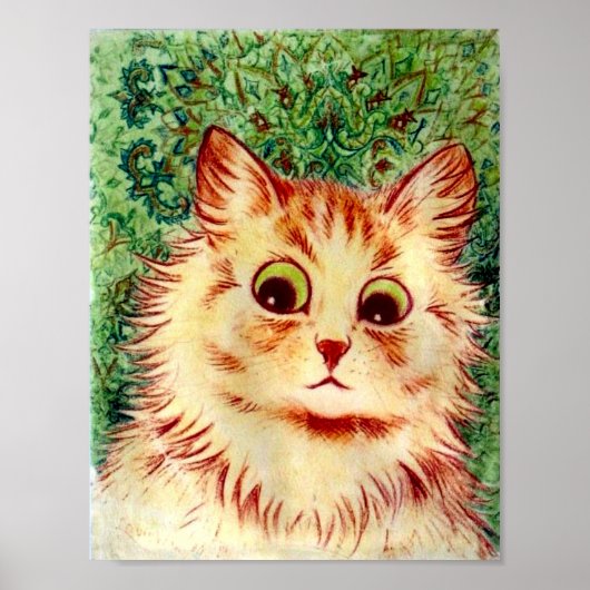 Poster Chat Kaleidoscope vintage par Louis Wain (Devant)