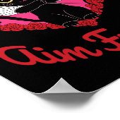 Poster Chat Kawaii Noir Cupide Avec Coeur Et Fourrure De (Coin)