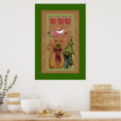 Poster Chat Kitty avec photo d'arbre (Cuisine)