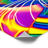 Poster Chat Kitty Mystique unique bleu et vert (Coin)