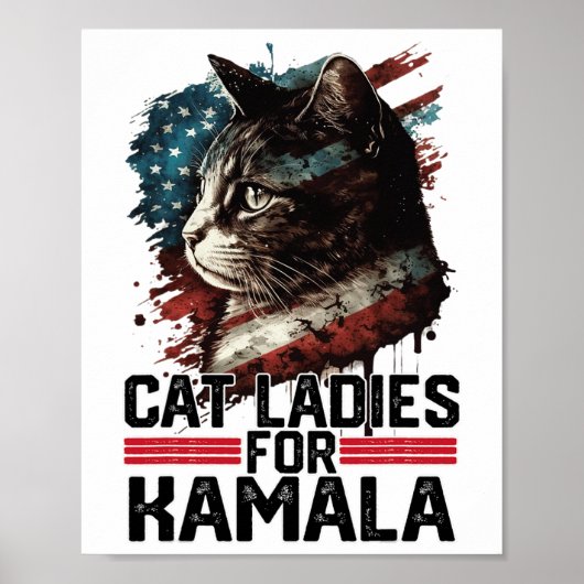 Poster Chat Ladies Pour Kamala Harris Funny Chat 2 (Devant)