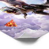 Poster Chat Laser Eyes Space Sur Llama Dinosaur - Arc En  (Coin)