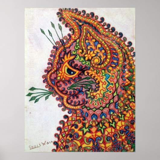 Poster Chat, Louis Wain (Devant)