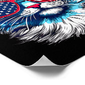 Poster Chat Lunettes Usa Drapeau 4 Juillet Fête Nationale (Coin)