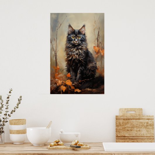 Poster chat Maine Coon (Cuisine)