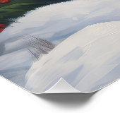 Poster Chat Maine Coon à Noël de neige (Coin)