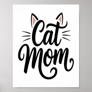Poster Chat Maman Whiskers et Oreilles