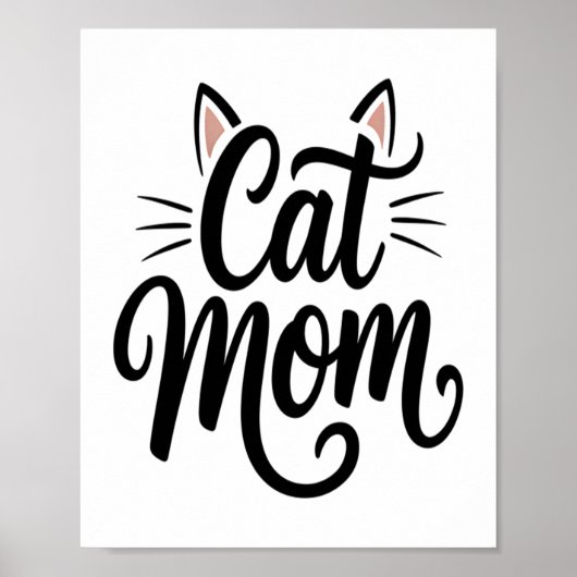 Poster Chat Maman Whiskers et Oreilles (Devant)