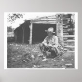 Poster Chat mangeant dans une boîte de café. (Devant)