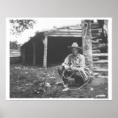 Poster Chat mangeant dans une boîte de café (Devant)