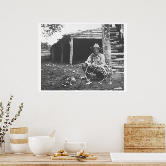 Poster Chat mangeant dans une boîte de café (Cuisine)