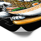 Poster Chat mangeant des ramen amateur de chat nouilles r (Coin)