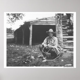 Poster Chat mangeant hors d'une boîte de café