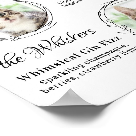 Poster Chat Mariage Signature Boissons 2 Animaux de compa (Coin)