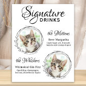 Poster Chat Mariage Signature Boissons 2 Animaux de compa
