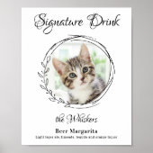 Poster Chat Mariage Signature Boissons Pet Photo Bar (Devant)