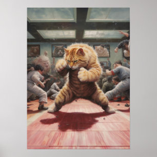 Poster Chat Martial Arts Fighter