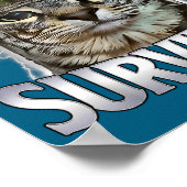 Poster Chat Mème Survivant Mal de Ventre Drôle (Coin)