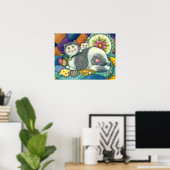 POSTER CHAT MÈRE & CUISINE, QUILTS EN PATCHWORK, PINCUSHI (Bureau à domicile)