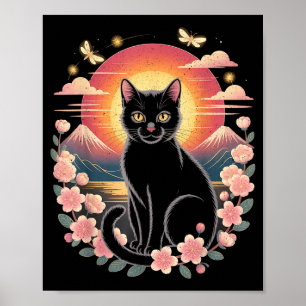 Poster Chat Mignon Anime Japonais Rétro Hommes Femmes Enf