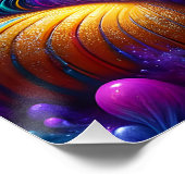 Poster Chat mignon bleu violet Imaginaire (Coin)