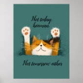 Poster Chat mignon drôle qui fait la sieste (Devant)