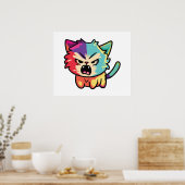 Poster Chat mignon en colère qui baisait. (Cuisine)