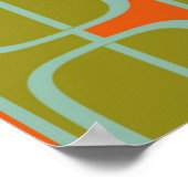 Poster Chat moderne du milieu du siècle sur Motif géométr (Coin)