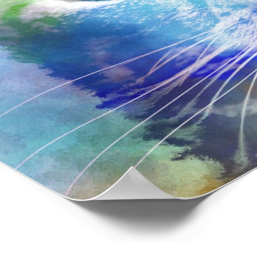 Poster chat multicolore cat 663 (Coin)