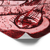 Poster CHAT MUSICAL, Rouge et Blanc (Coin)