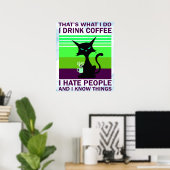 Poster chat noir (Bureau à domicile)