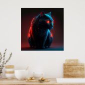 Poster chat noir (Cuisine)