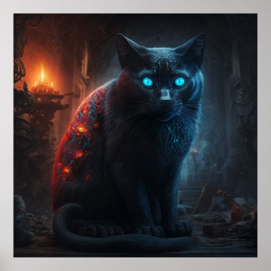 Poster chat noir (Devant)