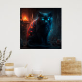 Poster chat noir (Cuisine)
