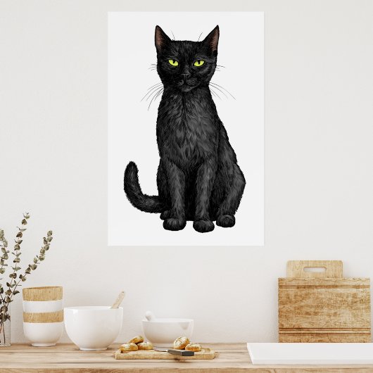 Poster chat noir (Cuisine)