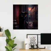 Poster chat noir (Bureau à domicile)