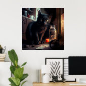Poster chat noir (Bureau à domicile)